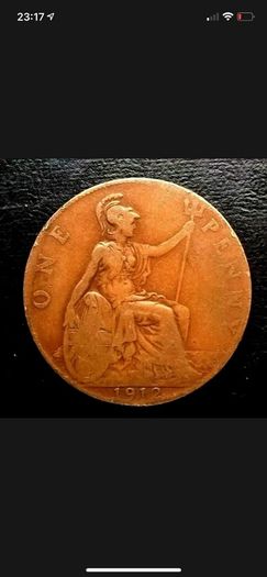 British ONE 1 penny 1912 Coin George V