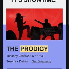 2 seating tickets Prodigy