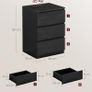 Set of 2 Bedside Tables 3 Drawers 2 AC Outlets, 2 USB Ports Image 2
