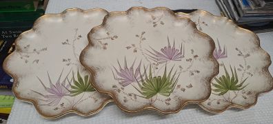 Vintage Scalloped Gilt Plates