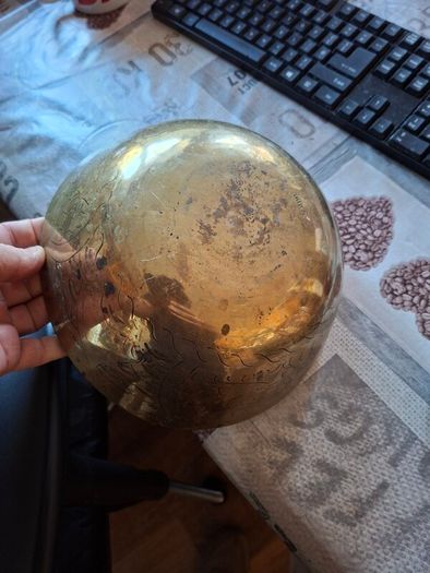 Large Antique Chinese Brass Engraved Bowl, likely dating from the early 20th century