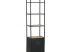 Bookcase Solid Firwood and Steel 40.5x32.5x180 cm