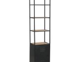 Bookcase Solid Firwood and Steel 40.5x32.5x180 cm