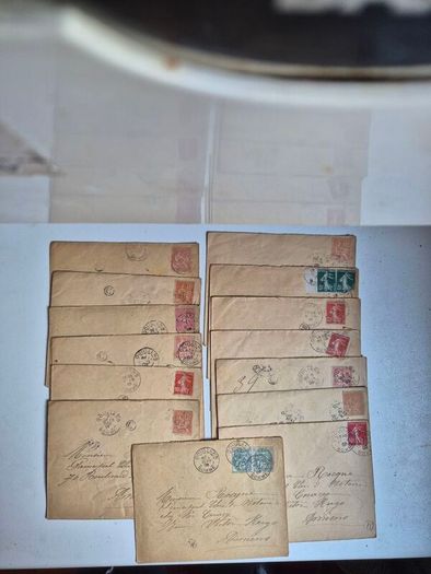 Antique Collection: 10 Vintage French Handwritten Letters Envelopes 1901-1910 Beautiful Calligraphy Paris Hotel History Ephemera Lot