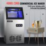 NEW SALE | Commercial Ice Maker, 132 LBS/24H, Stainless Steel Ice Cube Maker Machine w/ 22 LBS Storage, 410W Ice Making Machine w/ LED Control Panel Water Filter Pipes Ice Scoop for Bars Restaurants, 220V Image 2