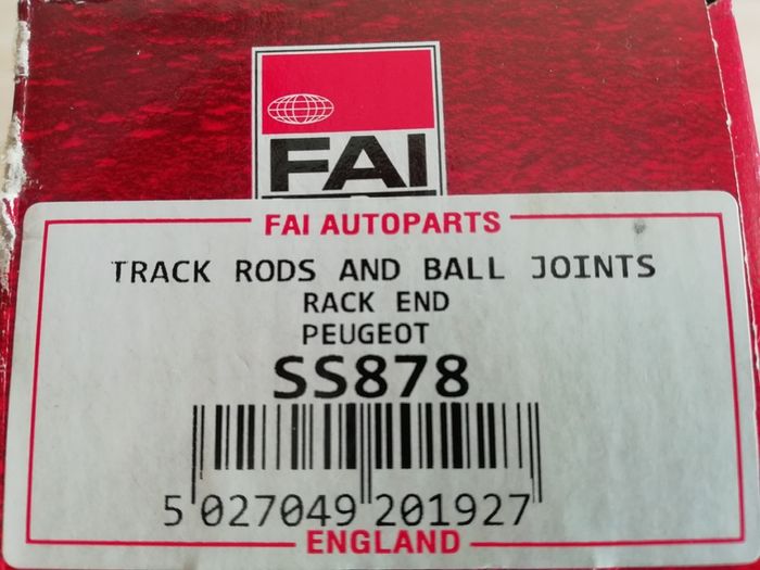 Peugeot 206 Ss878 Fai Rack End Replaces 3812c5,ta1679,17768,ftr4829,1929,peax1570,vtr1045