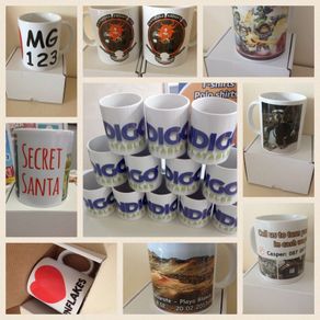 50 x personalised custom printed mug gift photo logo text