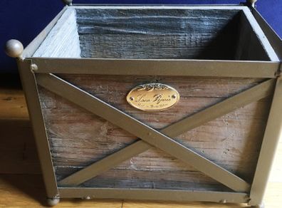 Vintage Style LENE BJERRE Iron Wood Box Planter, Danish Design