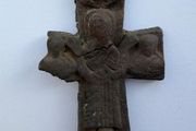 Ancient Byzantine / Medieval Bronze Encolpion Reliquary Cross (10th-13th Century)