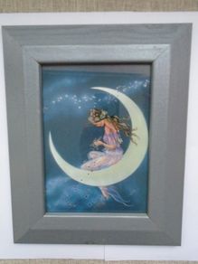 Fairy on the Moon picture, Home decor, Gift, Picture