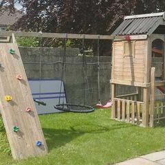Playhouse swings slide basket seat, 2 sided climbing board