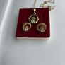 9ct Gold Vintage Claddagh earrings and matching pendant Image 2