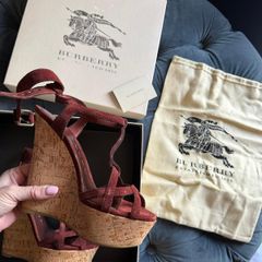 Burberry size 5 (38) brand new in box suede wedges RRP 599.00