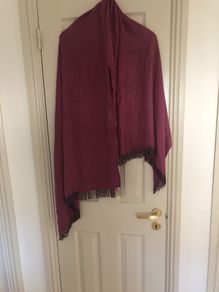 Large scarf pink with beading in ends