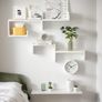 Floating Shelves for Wall Set of 5, Wooden Wall Shelves for Wall Decor, Storage White Shelves for Bedroom, Living room, Bathroom, Kitchen Wall Mounted Image 2