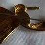 Vintage Monet Gold Plate Crystal Jelly Belly Hummingbird Brooch and Box Image 7