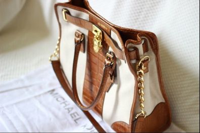 Michael Kors Hamilton Large Crocs Leather Tote Bag