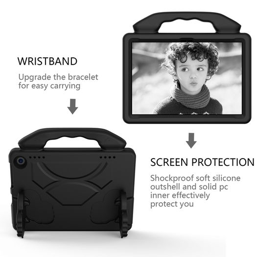 For Amazon Fire HD 8 2024 12th Gen Kids Case Shockproof Cover With Stand - Black