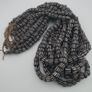 Vintage African Style White Stripe 10mm - 10.9mm Glass Beads necklace Strand Image 2