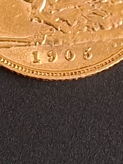 Gold half sovereign 1905