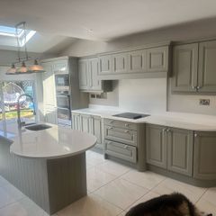 solid ash painted kitchen