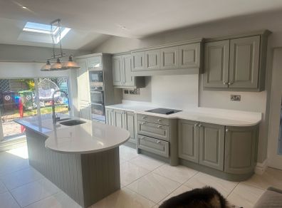 solid ash painted kitchen