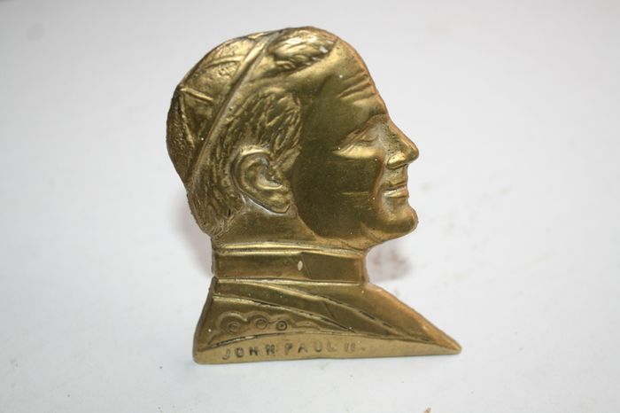 Vintage brass John Paul II H-3"