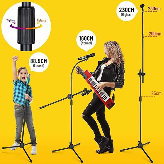 Tripod Boom Sheet Microphone Stand Universal Metal Gooseneck Mic Stand, for Performance Singing Speech Wedding Stage and Outdoor (FREE POSTAGE)