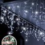Icicle Lights Outdoor Christmas 2000 LED 60M Cool White Decorations String Fairy Lights with Timer for Xmas Garden & Party | Mains Powered Clear Cable Image 6