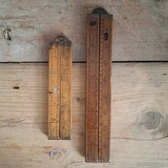 Antique Boxwood & Brass Folding Rulers