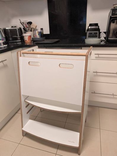 Large White Toddler Learning Tower / Helper Platform (Fits 2 Kids)