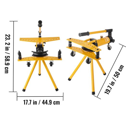 Manual Hydraulic Pipe Tube Bender Machine 10 Ton Manual Hydraulic Tube Bending Machine 6.4-25.4 mm Diameter 6 Dies for Heating and Piping Construction