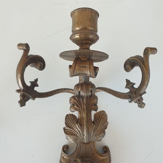 French pair brass wall sconces for candles vintage