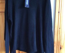 BNWTS Mens Black partially Ribbed Jumper size XL includes postage