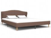 Bed Frame Brown Fabric 150x200 cm