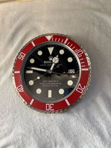 Rolex wall clock red