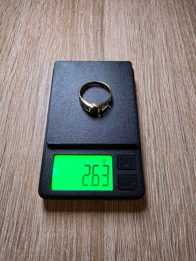 14K Solid Yellow Gold Ring, 585 Hallmarked, Greek Key Design, Size O, 2.63g