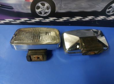 Driving lights with chrome metal backs