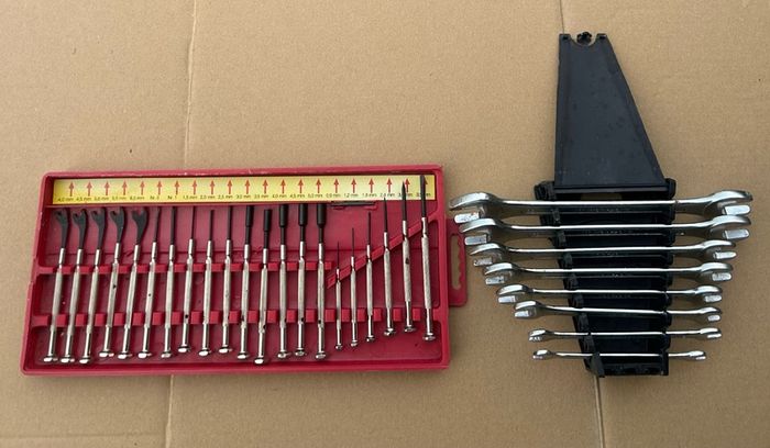 NEW 8 piece open ended spanner set & precision tools, Allen keys, pliers