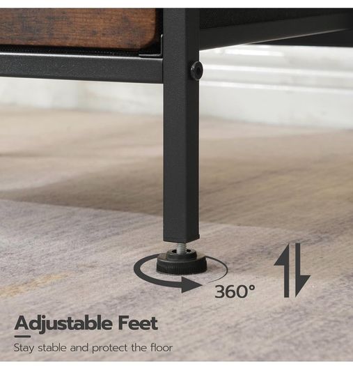 Bedside Table with Charging Station, Side Table with 2 USB Ports and Outlet