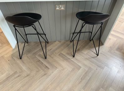 Black bar stools