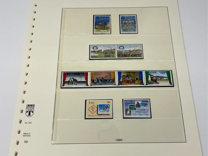 1972-91 Ireland Mint Never Hinged Stamp Collection in Lindner Album. Contained on 56 Lindner Album Pages. 58 Images.