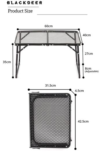 Blackdeer Outdoor Furniture Portable Table Camping Portable Folding Iron Tables Picnic Ultra Light Folding Garden Desk