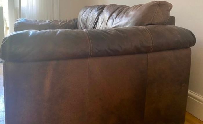 DFS leather two seater sofa / couch