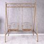 JARDIN de PROVENCE Garden Swing Vintage Wrought Iron Porch Swing in Romantic French Country Style Image 2