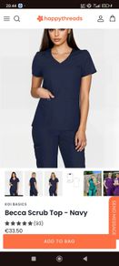 scrub top koi navy XS