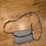 Victorias Secret Cross Body Bag Gray Chevron V-Quilted Studded Purse New Image 7