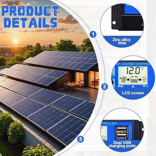 1. 2 Pack 30A Solar Panel Charge Controller 12V 24V