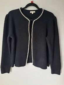 Monsoon black cardigan with pearl detail size XL, UK 14/16