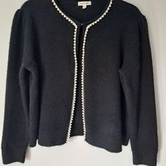 Monsoon black cardigan with pearl detail size XL, UK 14/16